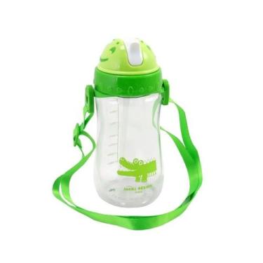 Imagem de Garrafa Squeeze com Canudo Silicone Portátil Infatil para Suco Água co