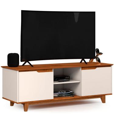 Imagem de Rack Bancada Flow Off White Com Freijo