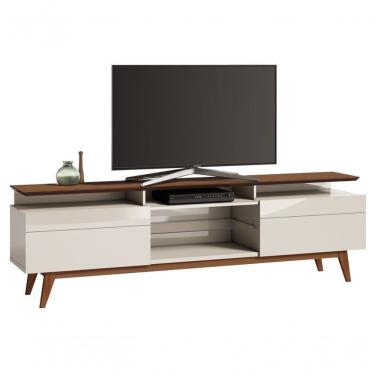 Imagem de Rack Classic +2g 2.2 Off White Com Freijó - Imcal Móveis