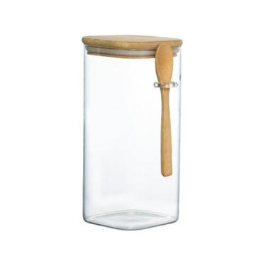 Imagem de Pote de Vidro Hermético Hauskraft com Tampa Quadrado 1,7L Liege com Co