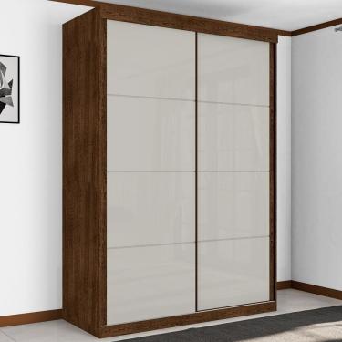 Imagem de Guarda Roupa Solteiro Belmont 2 Portas de Correr 3 Gavetas MDP Malbec-Off White Casa H