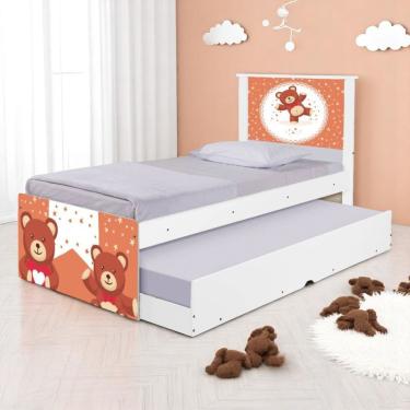 Imagem de Bi Cama Infantil Solteiro 195cm X 96cm Kmteb Ursinho