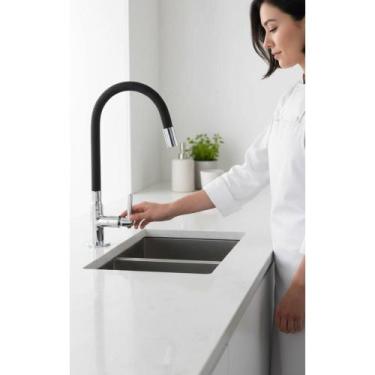 Imagem de Torneira Cozinha Gourmet Flexível Colorido Luxo Mesa ¼ Volta - Congrat