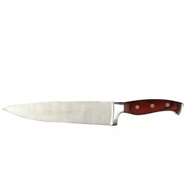 Imagem de Faca do chef 8" em Aco inox e cabo de madeira embalagem para presente 