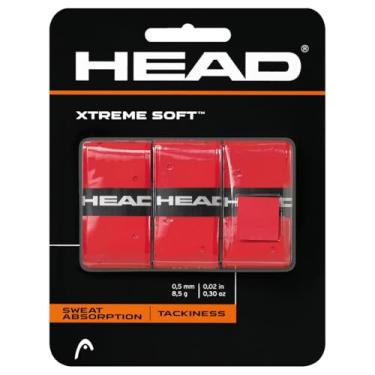 Imagem de HEAD Fita de aderência para raquete de tênis Xtreme macia Xtreme adulto unissex 12 XtremesoftTM HEAD Xtreme, pacote com 3 unidades, vermelho, vermelho, pacote EUA