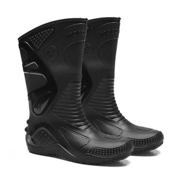 Imagem de Bota de PVC Cano Longo Antiderrapante Impermeável com Forro Motosafe -