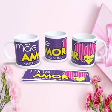 Imagem de Caneca de Porcelana Mães Estampa 96 para Presente Dia das Mães 325ML Branca Apta micro-ondas Outras Marcas