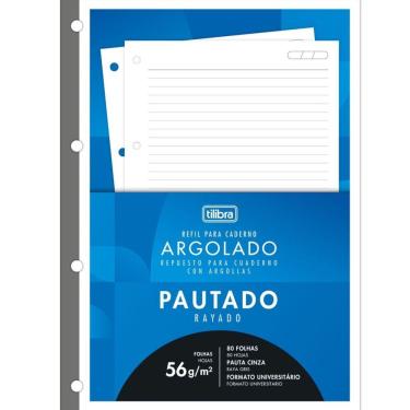 Imagem de Bloco Fichário Tilibra Academie Pautado Cinza 80 Folhas Gramatura 56G-M² Formato 200MM...