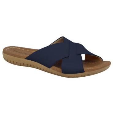 Imagem de Chinelo usaflex tira cruzada ref r1853 feminino, 36, Azul escuro