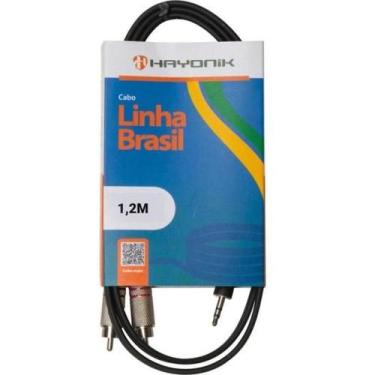 Imagem de Cabo de Áudio HAYONIK Linha Brasil P2 Estéreo x 2 RCA 1,2m Preto