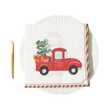 Imagem de Guardanapos Descartáveis De Decoupage Com Arte Floral De Papai Noel E 