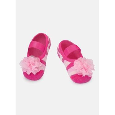 Imagem de Meia Sapatilha com Antiderrapante Bebê Menina Flor - Puket