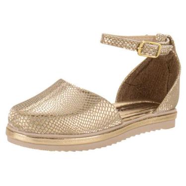 Imagem de Sandália infantil espadrille bella ninna 12081, Ouro, 22