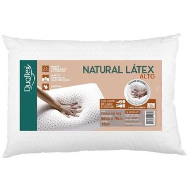 Imagem de Travesseiro Duoflex Látex Natural Alto 50x70cm Suporte Anatômico para 