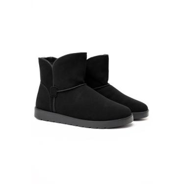 Imagem de Bota pantufa peluciada cano curto Zuli, Preto, 35