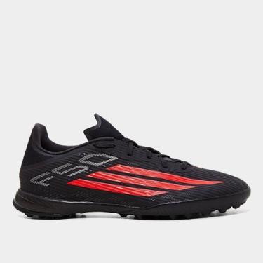 Imagem de Chuteira Society Adidas F50 League Unissex, Preto, Vermelho, 44