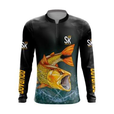 Imagem de Camisa Camiseta de pesca proteção UV50+ SK21 Dourado - Super King, Sk2