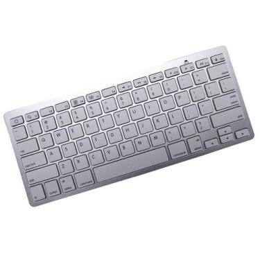Imagem de Mini Teclado Bluetooth Sem Fio Para e Prata - MAXPRINT