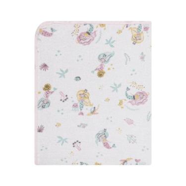 Imagem de Cobertor Bebê Flanelado Sereias Rosa 1,10x90cm Papi