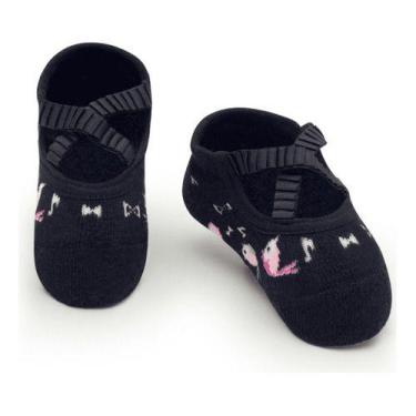 Imagem de Meia Sapatilha Puket Baby Boneca Ballet Preto - 15 A 18