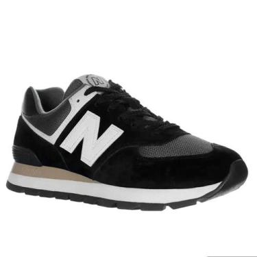 Imagem de Tenis New Balance 574 Rugged Masculino Casual, Preto, Branco, 41