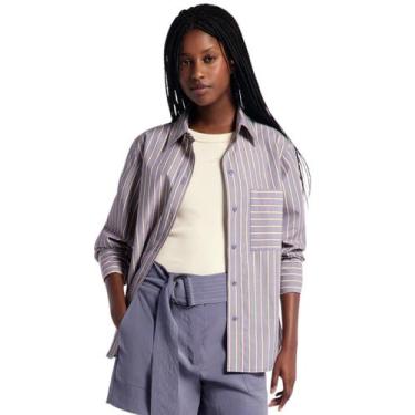 Imagem de Camisa hering manga longa feminina ref: herk692, Azul, Amarelo, M