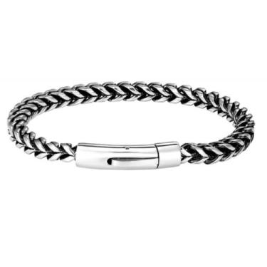 Imagem de Bracelete Warrior Aço Prateado - Vorax Acessórios, G - 19cm a 19,5cm