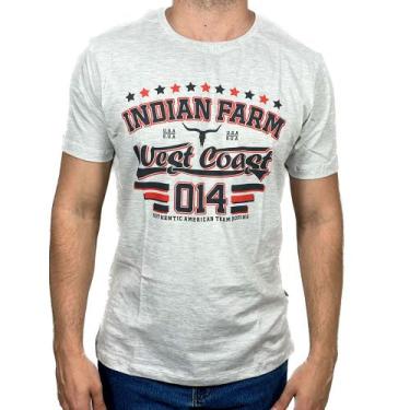 Imagem de Camiseta Country Masculina Long Horn Indian Farm, Cinza, G2