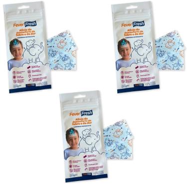 Imagem de Kit Compressa Refrescante Adesiva em Gel Agpmed Fever Fresh para Alívio de Febre e Dor 3 Cartelas com 2 Unidades