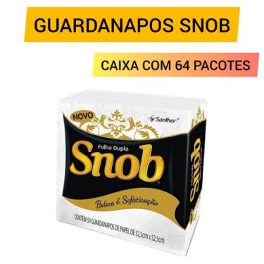 Imagem de Guardanapo Snob Folha Dupla 23,5CM X 23,5CM, 64 PACOTES