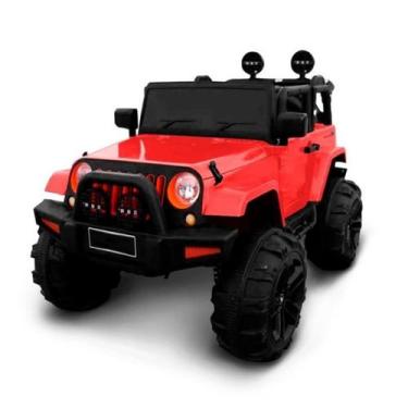 Imagem de Mini Carro Elétrico Infantil Jipe com Controle Remoto Vermelho - IMPOR