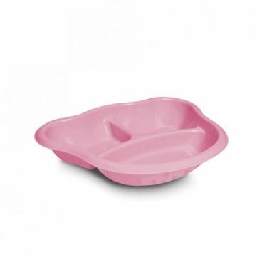 Imagem de Prato Infantil Ursinho Com 3 Divisórias - Adoleta Bebê, ROSA