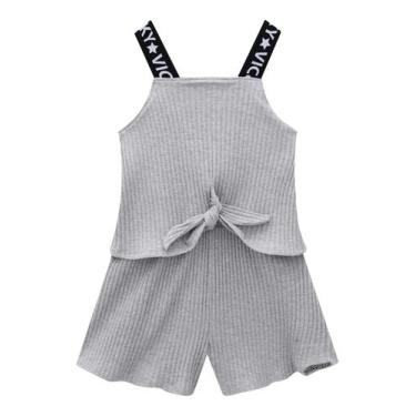 Imagem de Macaquinho Infantil Feminino M/C Vic Vicky 48316, 12, Cinza