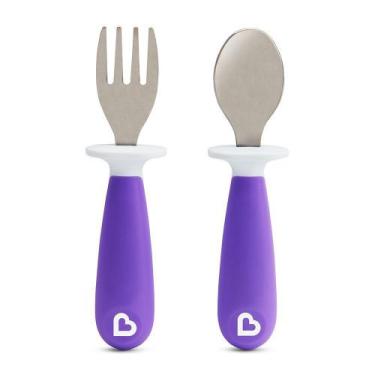 Imagem de Conjunto de colher e garfo roxo Munchkin