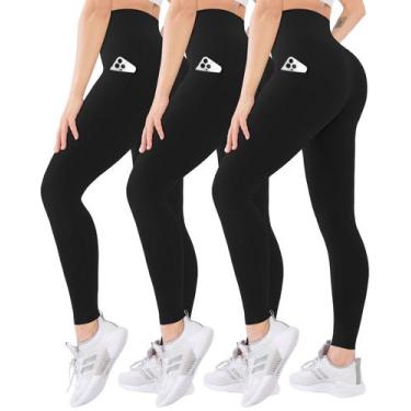 Imagem de Blisset Kit com 3 Leggings Cintura Alta com Bolsos
