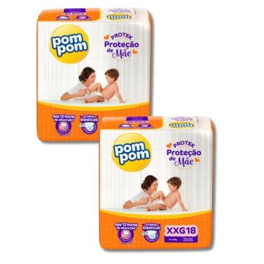 Imagem de Kit Com 2 Fraldas Pompom Dermaprotek Atacado Barato, Extra extra grand