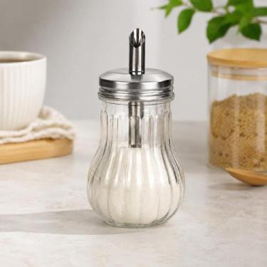 Imagem de Açucareiro Vidro com Bico Dosador Tampa 210ml Café Cozinha - KeHome