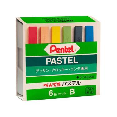 Imagem de Giz Pastel Seco 6 Cores Básicas - Pentel