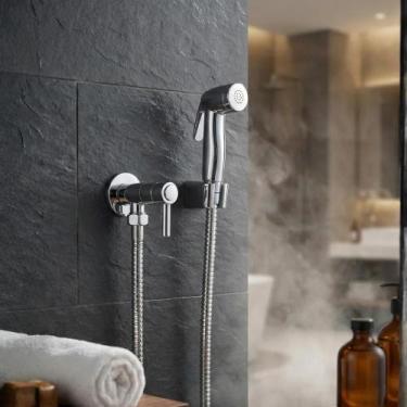 Imagem de Ducha Higiênica Paradise Abs Para Banheiro Luxo Cromado Com - Congratu