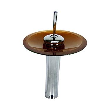 Imagem de TORNEIRA MONOCOMANDO DE VIDRO REDONDA ALTA DOURADO REAL