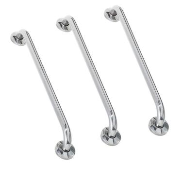 Imagem de Alça de Apoio Barra 60cm Kit 3 Unidades Inox Cadeirante Idoso Deficiente Banheiro Segurança Acessibilidade