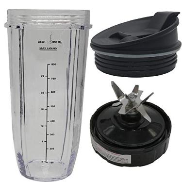 Imagem de Joystar 7fins MALE GEAR com lâmina adiciona um copo de 832 oz com tampa de sip e vedação para nutri ninja: BL2012/BL2013/BL456/BL486/487/487A/488W/490/491/492/492W/640/642/642W/642Z/680A/682/N100/NN100A/N101/N101/N102