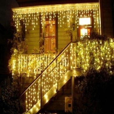 Imagem de Cascata 400 Leds 10 Metros Luz Amarela Fixa - 127v Ou 220v