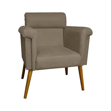Imagem de Poltrona Decorativa Elisa Pés Palito Suede Capuccino - DS Estofados