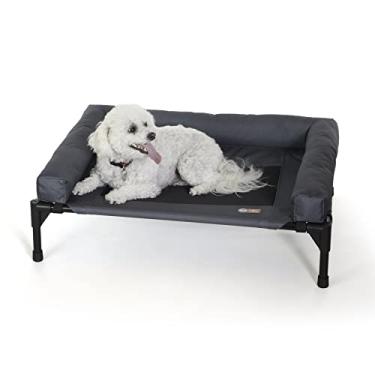 Imagem de K&H PET PRODUCTS Cama para animais de estimação Elevada Original Bolster com Reforços Removíveis Carvão/Preto Médio 63 X 81 X 17 cm