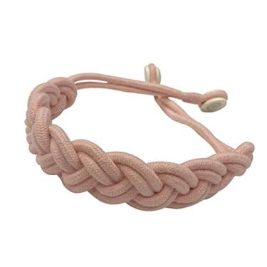 Imagem de 1 peça suporte para cortina de algodão tecido artesanal ímã cortina tieback fivela corda cortina para decoração de casa, rosa, 1 peça