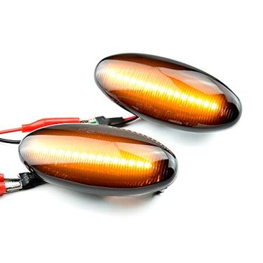 Imagem de QKLsudua 1 par de luzes marcadoras dianteiras de LED dinâmicas compatíveis com Nis-san Na-vara D22 NP300 Datsun Frontier Fiera Pickup Terrano Sequencial Blinker Lamp