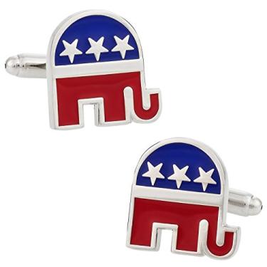 Imagem de Abotoaduras elefantes republicanos com caixa de apresentação Cuff-Daddy
