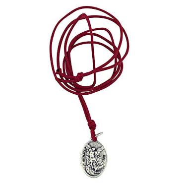 Imagem de Colar com medalha de São Miguel | Vem com cordão e cartão de oração para confirmação | Joias cristãs