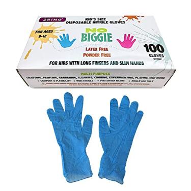 Imagem de No Biggie Luvas de nitrilo descartáveis para crianças de 8 a 12 anos Sem látex, sem pó e grau alimentício.